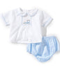 Petit Ami Train Smocked Diaper Set