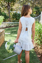 Pleat Light Aqua Eyelet Cleo Dress