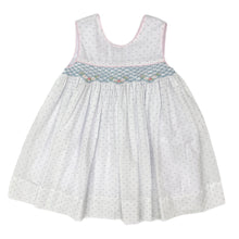 Marco & Lizzy Blue/White Dotted Swiss Dress