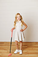 Swoon Baby Pink/Green Ditsy Floral Tennis Dress