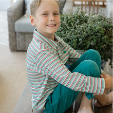 Bailey Boys L/S Striped Performance Polo, Holly