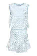 Pleat Light Aqua Eyelet Cleo Dress