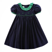 Zuccini Green Bowed Marion Dress-Navy
