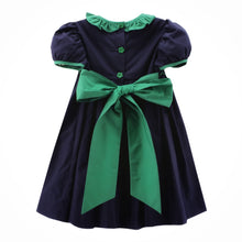 Zuccini Green Bowed Marion Dress-Navy