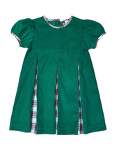 Banana Split - Margot Dress -  Green cord with plaid