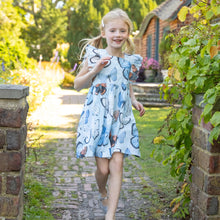 Pink Chicken Elsie Dress-Blue Vintage Butterflies