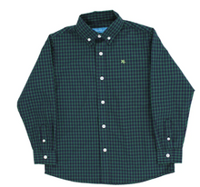 Bailey Boys Button Down Shirt, Stirling - navy and green plaid