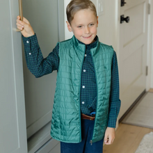 Bailey Boys Button Down Shirt, Stirling - navy and green plaid