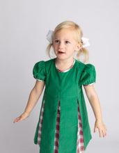 Banana Split - Margot Dress -  Green cord with plaid
