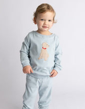Banana Split Puppy Applique Boys Jogger Set - blue