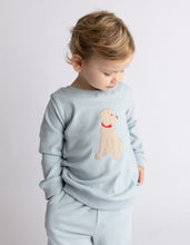 Banana Split Puppy Applique Boys Jogger Set - blue