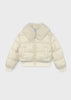 Mayoral Puffer Jacket w/ Faux Fur Collar-Natural
