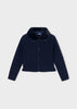 Mayoral Knit Cardigan With Faux Fur Collar-Navy