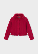 Mayoral Red Faux fur Collar Cardigan