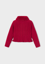 Mayoral Red Faux fur Collar Cardigan