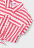 Mayoral Persimmon Stripe Front Tie Shirt