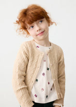 Mayoral Milk Faux Fur Collar Cardigan - Beige