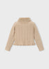 Mayoral Milk Faux Fur Collar Cardigan - Beige