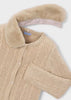 Mayoral Milk Faux Fur Collar Cardigan - Beige