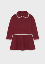 Mayoral Maroon Tricot Skirt Set w/ Scalloped Trim
