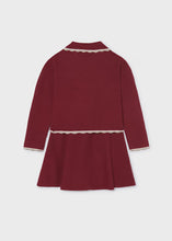 Mayoral Maroon Tricot Skirt Set w/ Scalloped Trim