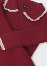 Mayoral Maroon Tricot Skirt Set w/ Scalloped Trim