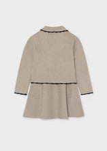 Mayoral Cream Tricot Skirt Set - Beige - Scalloped navy trim