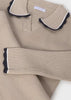 Mayoral Cream Tricot Skirt Set - Beige - Scalloped navy trim