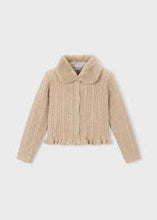 Mayoral Milk Faux Fur Collar Cardigan - Beige