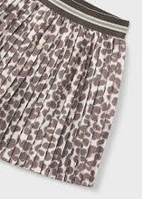 Mayoral Chestnut Pleated Skirt - Animal Print