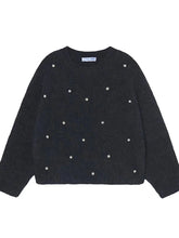 Mayoral Girls Navy Pearl Knit Sweater and Skirt Set