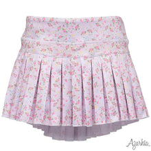 Azarhia Pretty in Pink Flowers Mini Pleated Skort