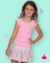 Azarhia Pretty in Pink Flowers Mini Pleated Skort