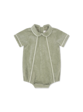 Lullaby Set -  SWEETGRASS CORDUROY, WHITE CORDUROY PIPING - green bubble