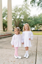 Lullaby Sets - TINY DANCER WOVEN TOP, WHITE COLLAR WITH BLUE PICOT TRIM, LIGHT PINK LEGGINGS