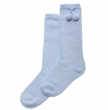 Carlomagno Sky Blue Pom Pom Knee High