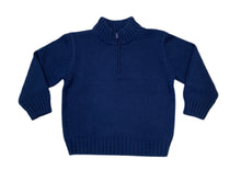 Little English Navy 1/4 Zip Sweater