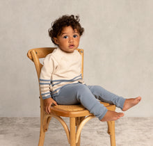 Feltman Brothers Blue/Ecru Raised Striped Knit Set