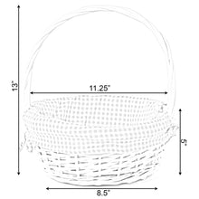 White Round Easter Basket w/ Gingham Liner and Handle