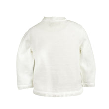 Petit Ami Boy's Ladder Edge White Cotton Sweater