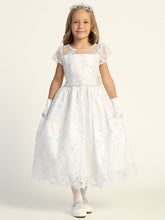 Lito Corded Embroidered Sheer Bodice/Pearl Belt